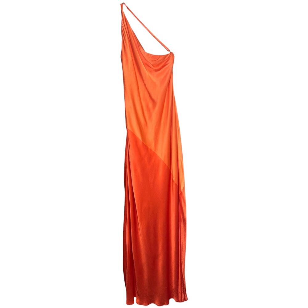 Shona Joy NWT 'Mia' Contrast One Shoulder Maxi Dress, Red, Orange 8 US, 12 AUS - Picture 2 of 11